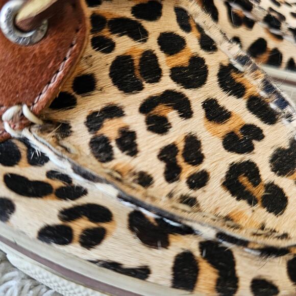 Sperry Top Sider Womens Calf Hair Leather Leopard Boat Shoes Size 7M Sailing - Picture 4 of 6